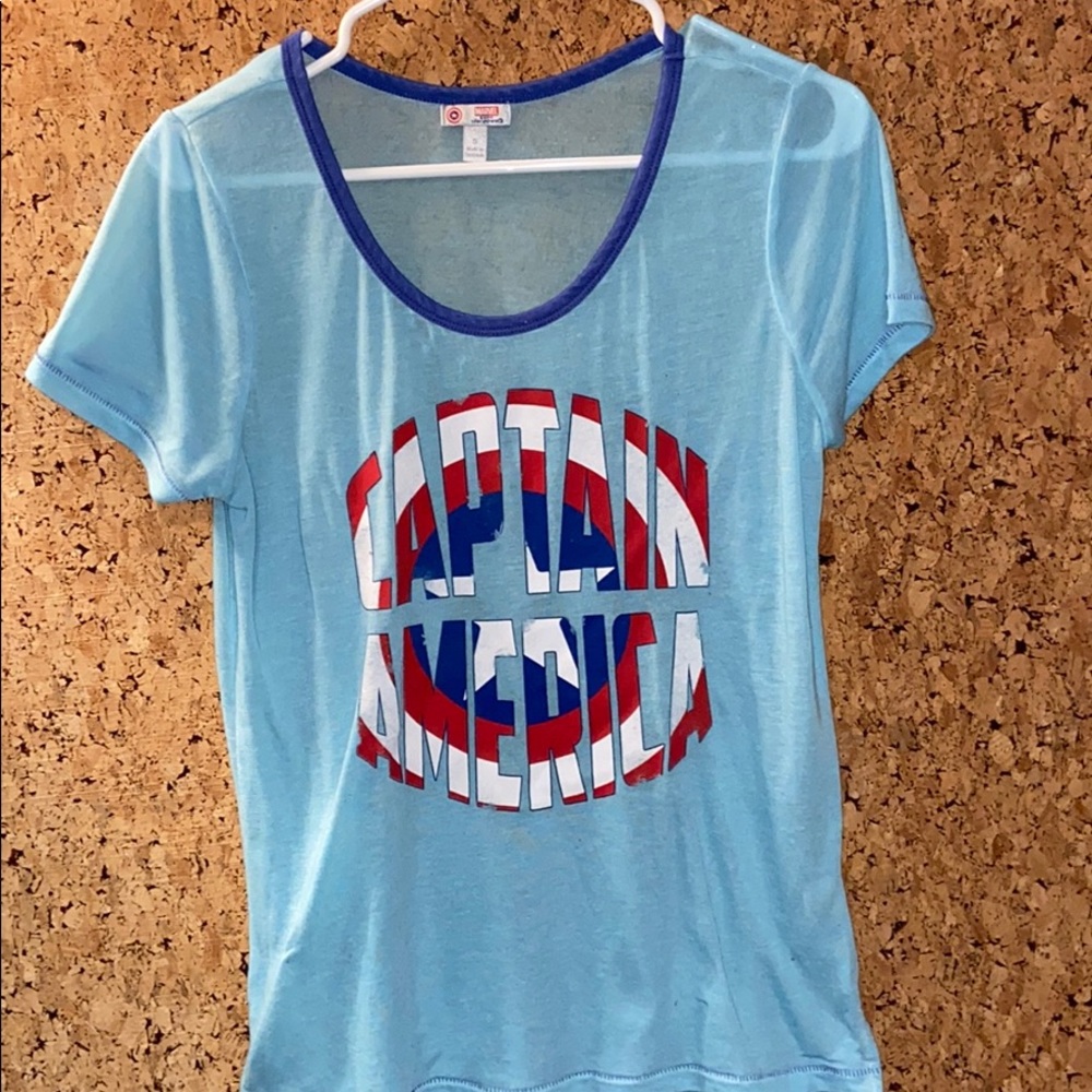 Blue captain America top